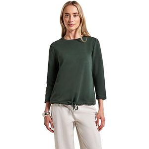 Street One Sweatshirt voor dames in effen kleur, Mid Green, 36
