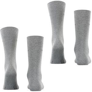 ESPRIT Heren Sokken Basic Uni 2-Pack M SO Katoen eenkleurig Multipack 2 Paar, Grijs (Light Grey Melange 3390), 39-42