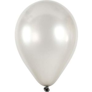 Ballonnen, D: 23 cm, zilver, rond, 8st
