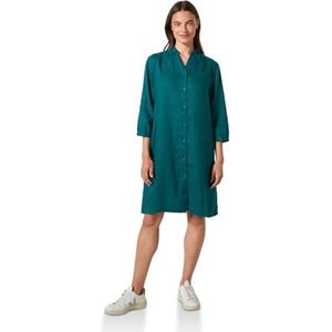 Blousejurken - Green Lagoon - Linnen - 3/4-Arm - Knoopsluiting
