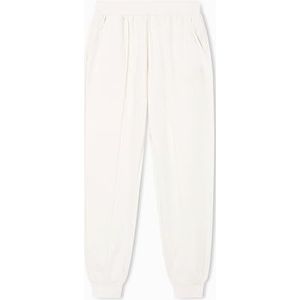 EMPORIO ARMANI Iconische badstofbroek voor dames met manchetten wit XL, Wit, XL