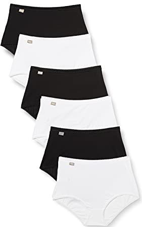 Playtex - Koester - Katoenen Maxi Slip - Wit/Zwart - 6 Pack