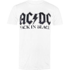 AC/DC Heren terug in zwart T-shirt, wit, S, wit, S