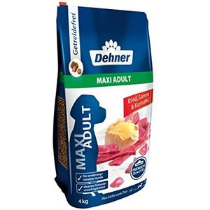Dehner Premium droogvoer voor honden Maxi Adult, rundvlees en lam met aardappel, 4 kg