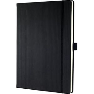 SIGEL CO115 Premium notitieboek geruit, A4+, hardcover, zwart, van duurzaam papier - Conceptum - met paginanummers, inhoudsopgave, pennenlus, vouwtas
