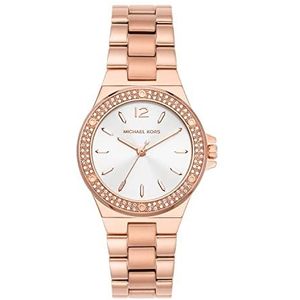 Michael Kors Mini-Lennox Roségoudkleurig Roestvrijstalen Horloge met Drie Wijzers