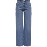 ONLY Onlcath Lw Wide Rhinestone DNM PIM, blauw (medium blue denim), 27W / 32L