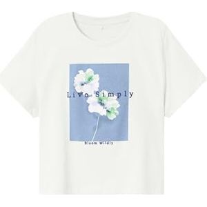 NAME IT Meisjes-Nkfhilampe Loose Short Ss Top T-shirt, wit, 116 cm