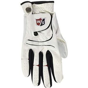 Wilson Staff golfhandschoenen voor heren, Grip Plus, diverse materialen, maat: M, rechtshandig, wit, WGJA00690M