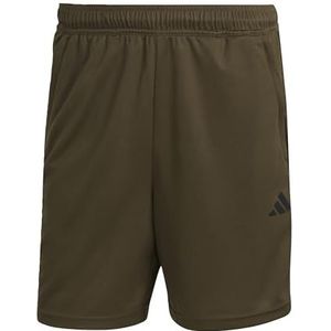 adidas Heren Train Essentials Piqué 3-Stripes Training Shorts, Olive Strata/Black, S