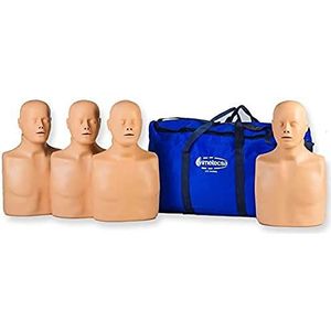 Prati-Man Advanced CPR oefenpop Pack van 4 in één draagtas - Dual Adult en Kind met Nieuw Geavanceerd Hoofd en Luchtweg Inclusief Kaakstuwkracht (UK Zooldistributeur en Britse garantie)