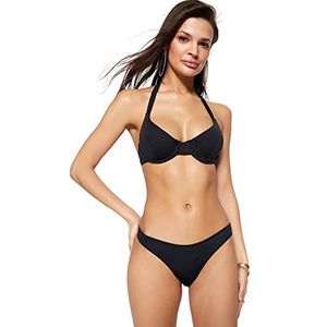 Trendyol Vrouwen Normale Taille Normale Trotter Bikini Bodem, Zwart, 36, Zwart, 40