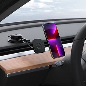 Spigen OneTap 3 Magfit Magsafe Car Mount, Magnetische Autohouder voor Magsafe, Magneet Auto Telefoonhouder voor Dashboard en Voorruit Compatibel met iPhone 16 15 14 13 12 Pro, Max, Pro Max, Plus, Mini