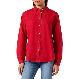 Tommy Hilfiger Vrouwen ORG CO Solid Relaxed Shirt LS Casual, primair rood, 44