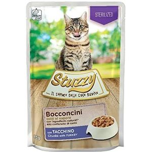 Stuzzy, Natvoer voor katten, gesteriliseerd met kalkoen, in lekkernijen - (24 zakjes à 85 g)