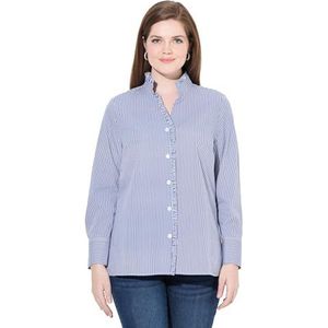 Ulla Popken - Blouse - Blauw - Klassieke Blouse