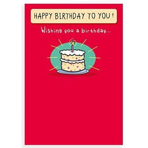 Humor Grappige Verjaardagskaart Cake op rood - 17 x 5 inch - Regal Publishing