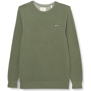 GANT Heren Cotton Pique C-Neck Pullover, groen (Pastel Green), XL