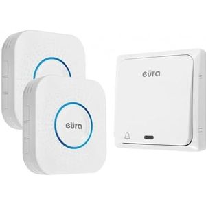 Eura-Tech - Draadloze Deurbellen - Wit - Waterdicht - 58 Melodieën
