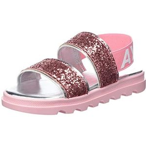 REPLAY Stars-Star Glitter, sandalen voor meisjes, 387 roze/zilver, 36 EU