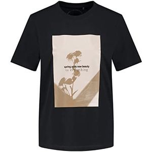 Taifun T-shirt voor dames, Zwart met patroon, 40 NL