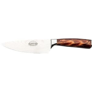 Rockingham Forge Sunrise Collection 6"" Chef's Mes, roestvrij staal met hars handgrepen, Amber Brown