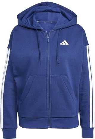 adidas - Essentials 3-Stripes - Damescapuchon - Zwart - Volledige Rits