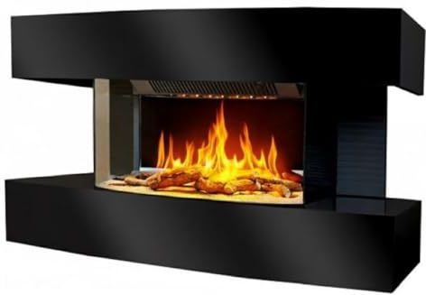 Chemin'Arte - Lounge Medium - Wand Elektrische Haard - Zwart - 82 cm met LED vlam-effect
