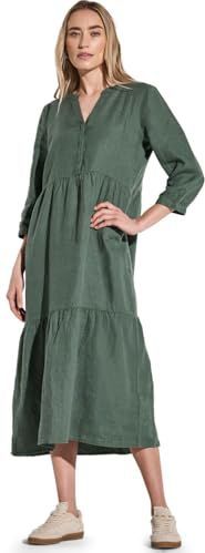 Street One Dames Jurk met volants in Groen, in size: 34