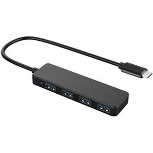 Watio Wave HUB 4-Port USB 3.0 Type C Hub, Zwart, Hoge overdrachtssnelheid, ideaal voor het aansluiten van meerdere apparaten*