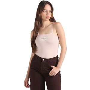 Calvin Klein Jeans Vrouwen Bodysuit Stretch Katoen, Sepia Roos, XL
