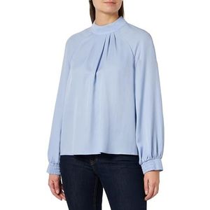 s.Oliver BLACK LABEL Damesblouse met opstaande kraag, Blauw 5071, 38