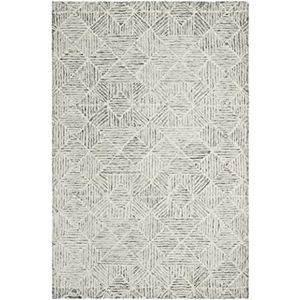 Safavieh Hedendaags tapijt voor woonkamer, eetkamer, slaapkamer - Abstract Collection, korte pool, ivoor en groen, 61 x 91 cm