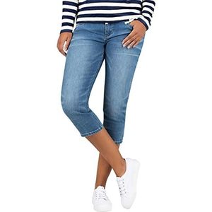 Timezone Dames Slim EnyaTZ 3/4 Shorts, Expressive Mid Blue Wash, 25, Expressive Mid Blue Wash