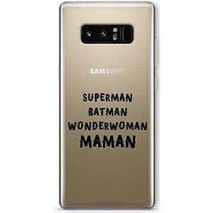 Zokko Beschermhoes voor Galaxy Note 8 Superman Batman Wonderwoman Maman – zacht, transparant, zwarte inkt