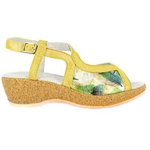 Laura Vita Dames Facrdoto 05 Peeptoe sandalen, Geel, 42 EU