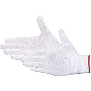 Jah 2181 katoenen gebreide handschoenen 12 paar dun wit maat 8