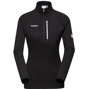 Mammut Polartec Power Grid Damespullover met halve rits, zwart, functioneel shirt, bovendeel voor sporters, maat M, zwart, M