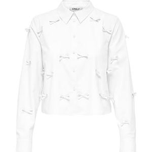 Onlbowy Life Ls Bow Detail Sh Shirt WVN, wit, S