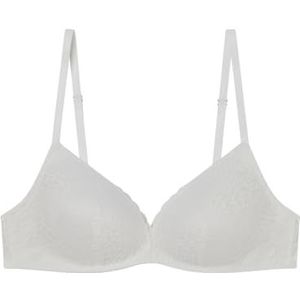 Women'secret Driehoekige beha met vulling, Frozen Collection Bra, wit, 100B voor dames