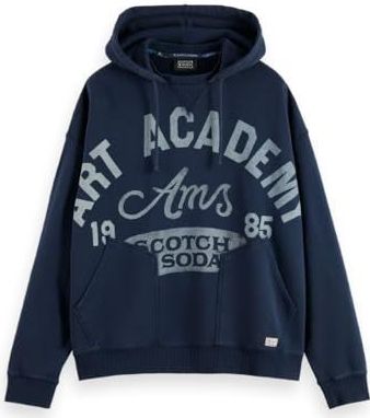 SCOTCH & SODA - Sweatshirt - Marine/Wit - Capuchon - Lange Mouw