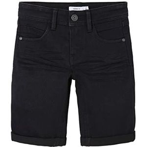 NAME IT Jongens Jeans Shorts, zwart denim, 128 cm