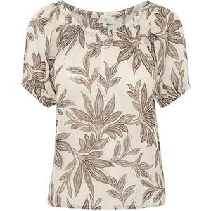 Part Two GeorgettePW Damesblouse met korte mouwen, regular fit, Black Delicate Leaf, 40