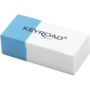 KEYROAD Gum - multifunctionele gum / gum voor potlood en balpen / 1 stuk / kleur: blauw / wit / ideaal voor school en kantoor