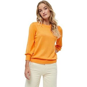 Minus Mersin gebreide trui met ronde hals en 3/4 mouwen | oranje truien voor dames UK | lente dames truien | maat XS