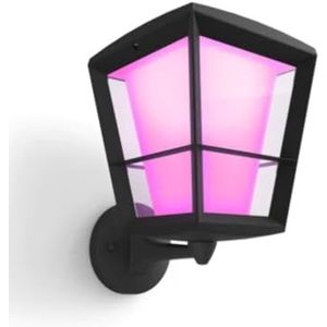 Philips Hue Econic Wandlamp - Wit en Gekleurd Licht - IP44 Waterbestendige Muurlamp - Dimbaar - Buitenverlichting - Verbind met Hue Bridge - Werkt met Alexa en Google Home - Omhoog - Zwart