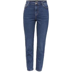 PIECES Kesia Mom Jeans met hoge taille, donkerblauw (dark blue denim), L