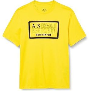 Armani Exchange Ronde hals voor heren, regular fit, pima katoen T-shirt, geel, XS