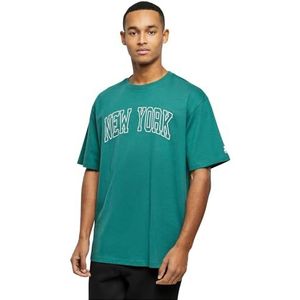 STARTER BLACK LABEL Heren T-shirt met New York print, geborduurd logo, patch op de zoom, mannenshirt van katoen, verkrijgbaar in zwart en wit, maat XS tot XXL, donkergroen (dark freshgreen), XL