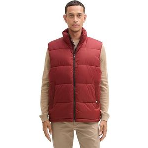 TOM TAILOR Heren 1042204 vest, 13721-Burgundy Dark Red, XL, 13721, bordeauxrood, XL